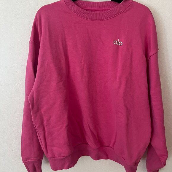 Alo Accolade Crewneck Sweatshirt - Pink - Size Small - Picture 2 of 2